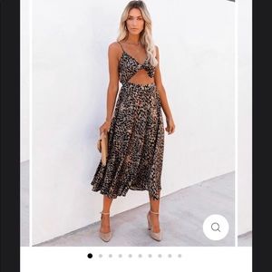 Vici Dolls Leopard Tie Cutout Dress